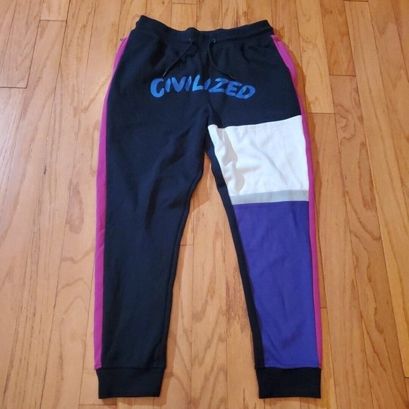 Civilized Men's Soft Sweatpants jogger size XL Muticolor Color block - Picture 1 of 9
